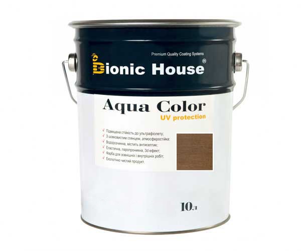 aquacolor10l-taup Краска для дерева Bionic-House Aqua Color UV-protect 10л Тауп