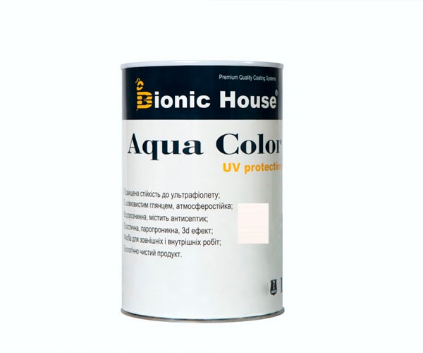 Фарба для дерева Bionic-House Aqua Color UV-protect 0,8л Білий А101