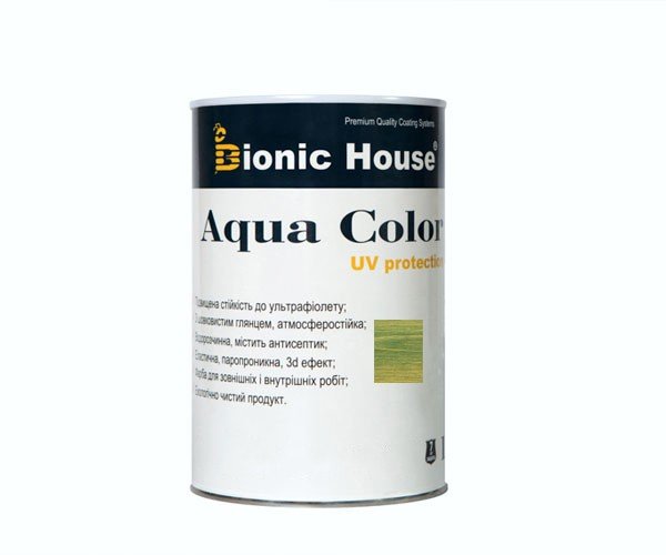 aquacolor1l-114 Фарба для дерева Bionic-House Aqua Color UV-protect 0,8л Смарагд А114