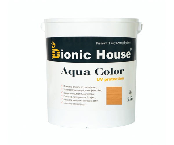 Краска для дерева Bionic-House Aqua Color UV-protect 2,5л Дуб А105