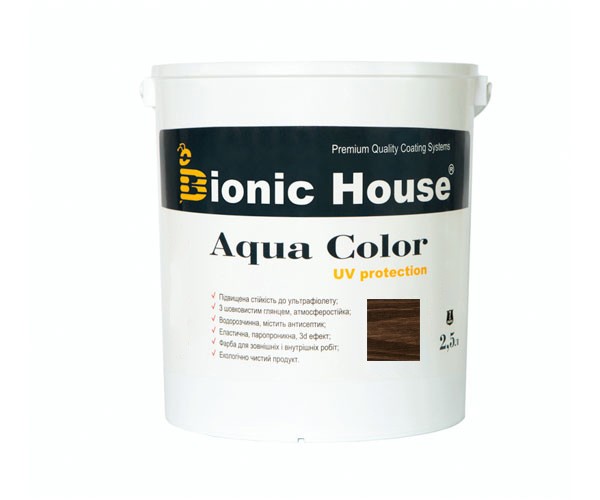 Краска для дерева Bionic-House Aqua Color UV-protect 2,5л Палисандр А111