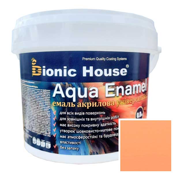 enamel-1L-coral Фарба-емаль для дерева Bionic-House Aqua Enamel 0,8л Корал
