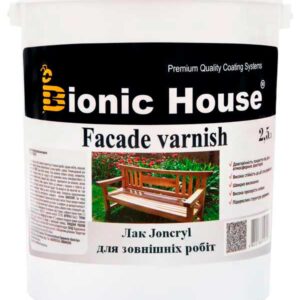 Лак для наружных работ по дереву Joncryl Bionic-House 2,5л Бесцветный Глянцевый