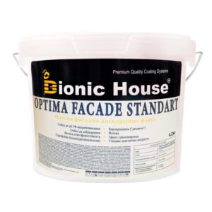 Optima Facade Standard — Износоустойчивая акриловая краска для минеральных фасадов Bionic-House 4,2кг Белая любой RAL оттенок под заказ