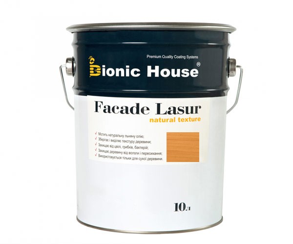 Краска для дерева FACADE LASUR Bionic-House 10л Дуб А105
