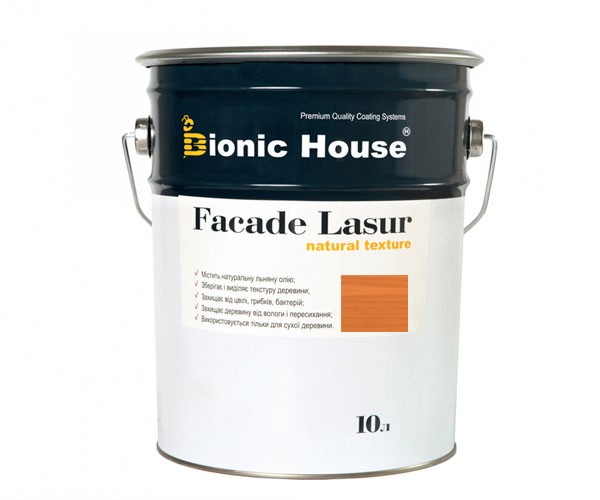 Фарба для дерева FACADE LASUR Bionic-House 10л Мигдаль А112