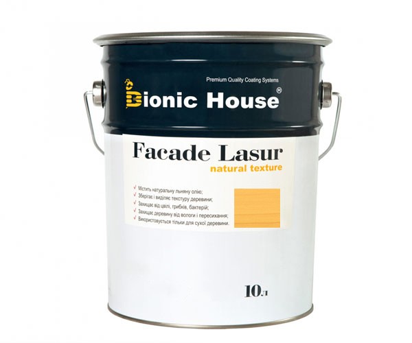Фарба для дерева FACADE LASUR Bionic-House 10л Світлий дуб А126