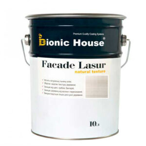 Краска для дерева FACADE LASUR Bionic-House 10л Белый дуб