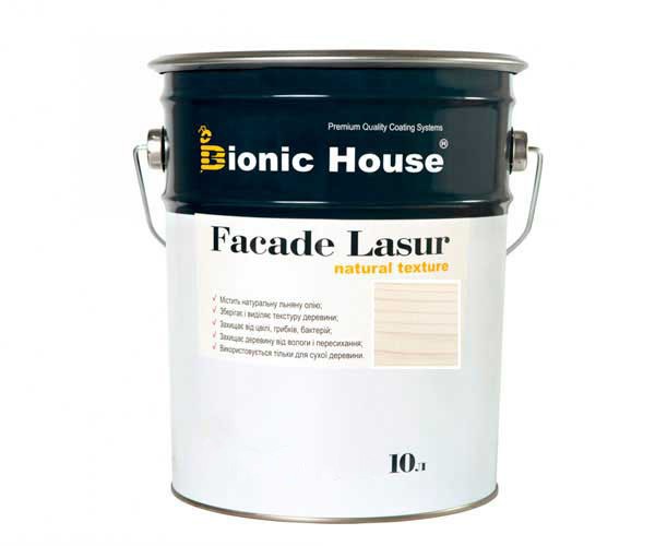 Краска для дерева FACADE LASUR Bionic-House 10л Жасмин