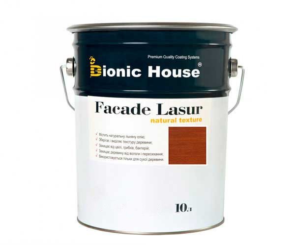 Краска для дерева FACADE LASUR Bionic-House 10л Каштан