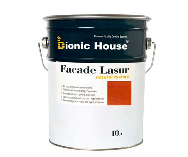 Краска для дерева FACADE LASUR Bionic-House 10л Махагон