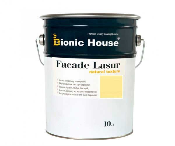 Краска для дерева FACADE LASUR Bionic-House 10л Медовый