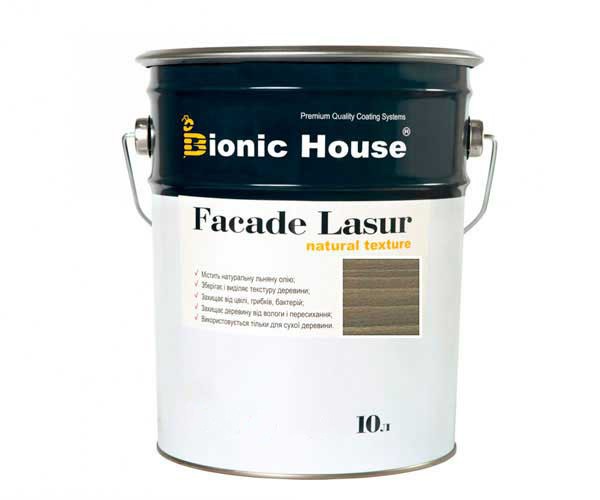 Краска для дерева FACADE LASUR Bionic-House 10л Ольха