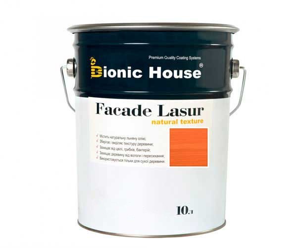 Краска для дерева FACADE LASUR Bionic-House 10л Рябина