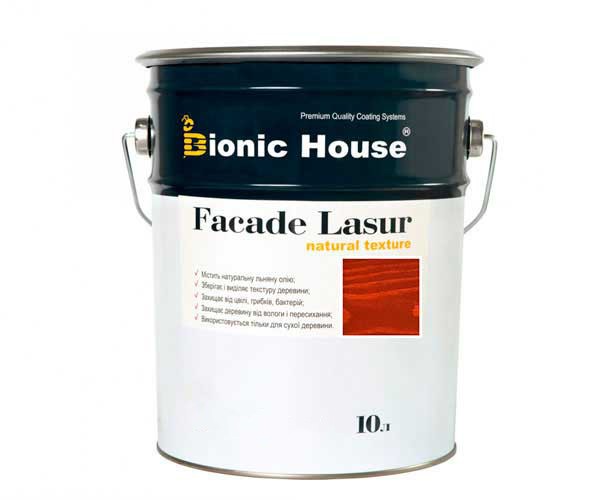 Фарба для дерева FACADE LASUR Bionic-House 10л Тік