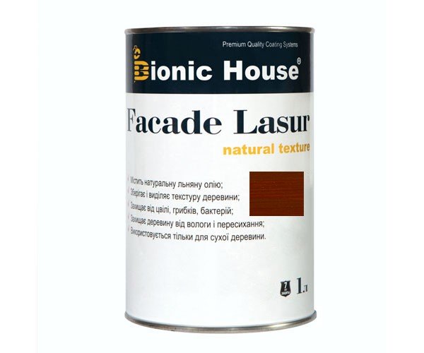 Фарба для дерева FACADE LASUR Bionic-House 1л Шоколад А109