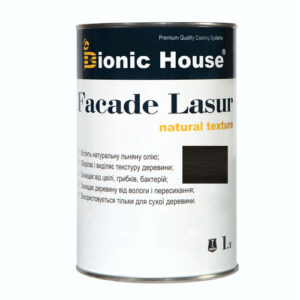 Краска для дерева FACADE LASUR Bionic-House 1л Черное дерево А120