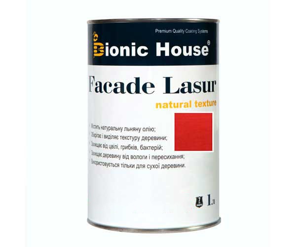Краска для дерева FACADE LASUR Bionic-House 1л Барбарис