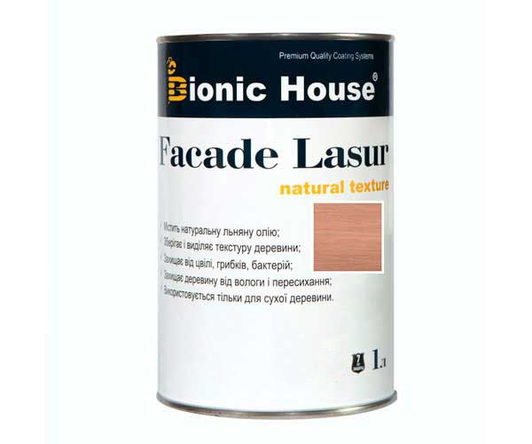 Краска для дерева FACADE LASUR Bionic-House 1л Индиго
