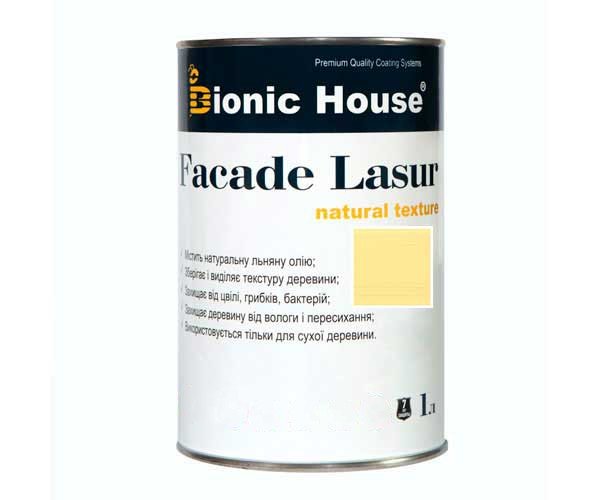Краска для дерева FACADE LASUR Bionic-House 1л Медовый