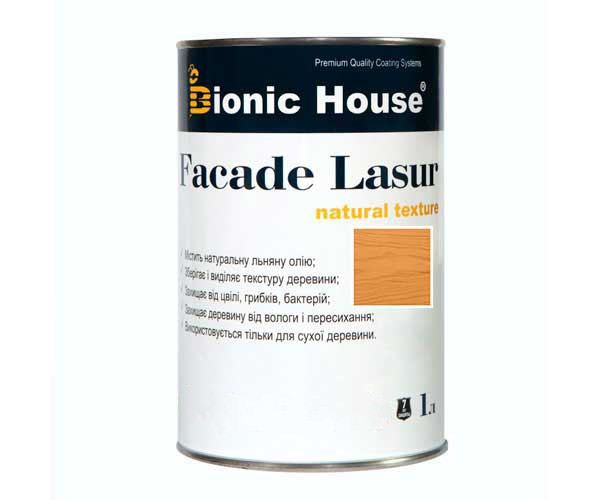 Краска для дерева FACADE LASUR Bionic-House 1л Орегон