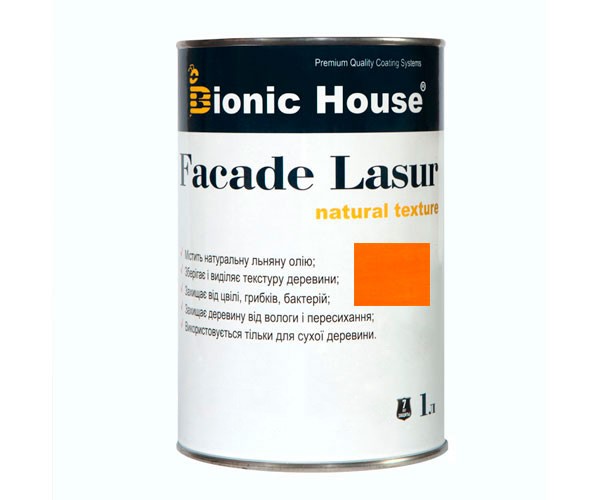 Краска для дерева FACADE LASUR Bionic-House 1л Пиния