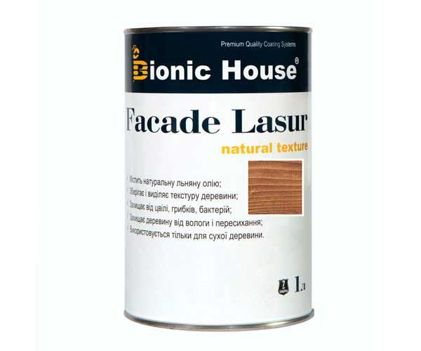 Краска для дерева FACADE LASUR Bionic-House 1л Золотой Орех