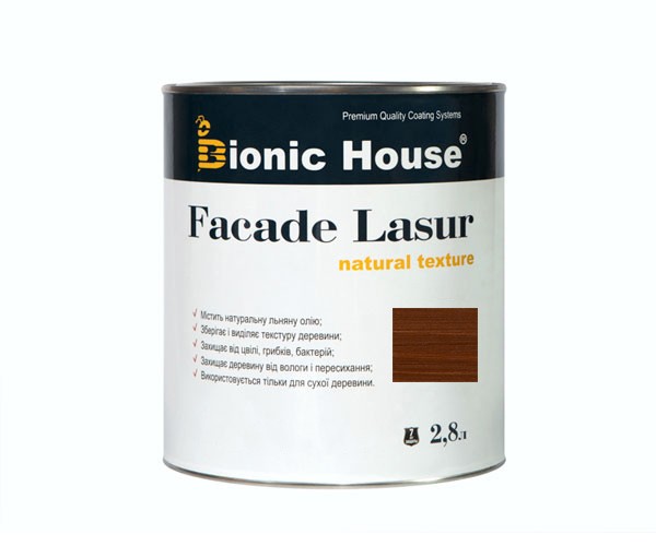 Краска для дерева FACADE LASUR Bionic-House 2,8л Орех А110
