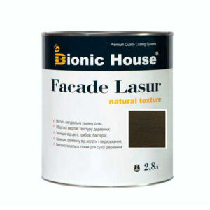 Краска для дерева FACADE LASUR Bionic-House 2,8л Антрацит