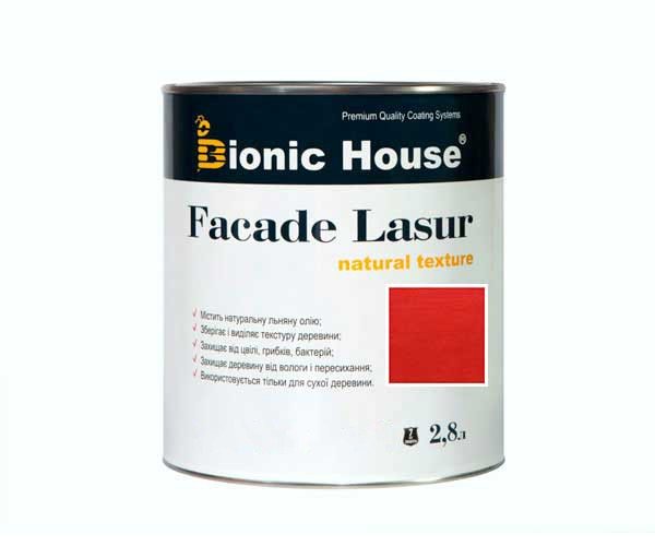 Краска для дерева FACADE LASUR Bionic-House 2,8л Барбарис