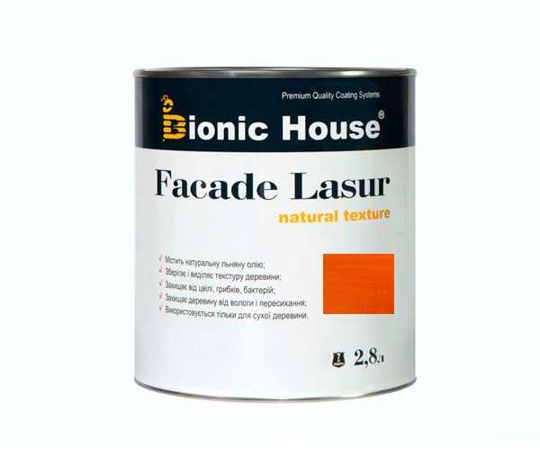 Краска для дерева FACADE LASUR Bionic-House 2,8л Янтарь