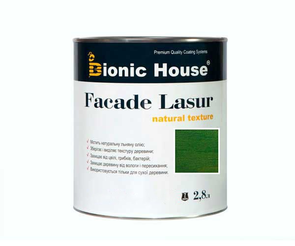 Краска для дерева FACADE LASUR Bionic-House 2,8л Кипарис