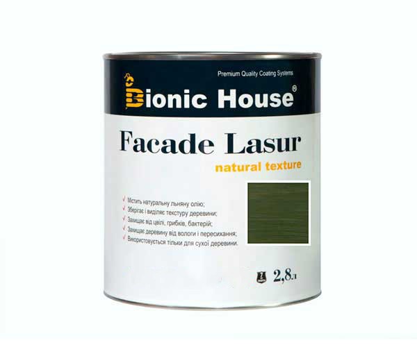Краска для дерева FACADE LASUR Bionic-House 2,8л Мирта
