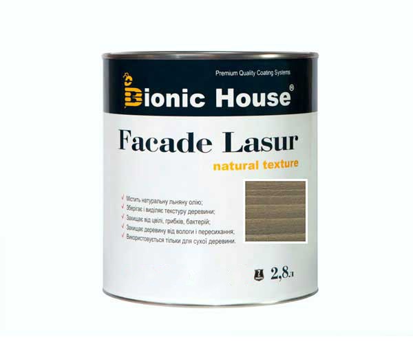 Краска для дерева FACADE LASUR Bionic-House 2,8л Ольха