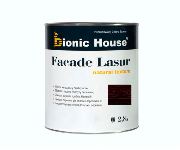 Краска для дерева FACADE LASUR Bionic-House 2,8л Розовое Дерево