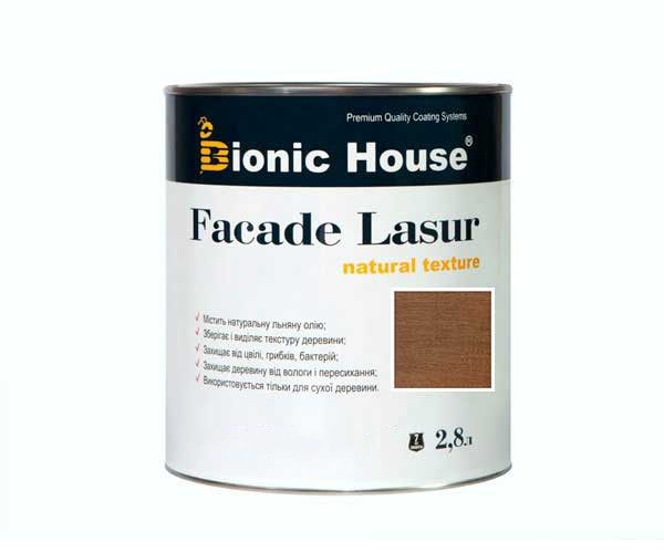 Краска для дерева FACADE LASUR Bionic-House 2,8л Тауп