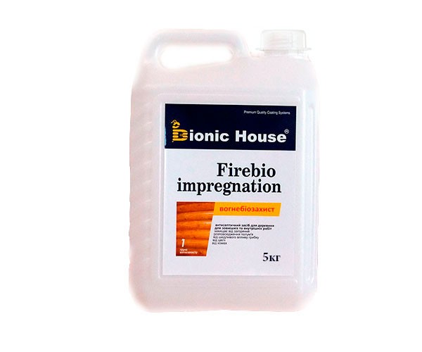 firebio-5kg Огнебиозащитная пропитка FireBio Impregnation Bionic-House 5кг Безцветная