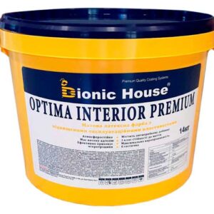 Optima Interior Premium — Износостойкая акриловая краска для стен и потолков Bionic-House 14кг Белая любой RAL оттенок под заказ