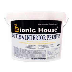 Optima Interior Premium — Износостойкая акриловая краска для стен и потолков Bionic-House 4,2кг Белая любой RAL оттенок под заказ