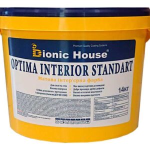 Optima Interior Standard — Акриловая краска для стен и потолков Bionic-House 14кг Белая любой RAL оттенок под заказ