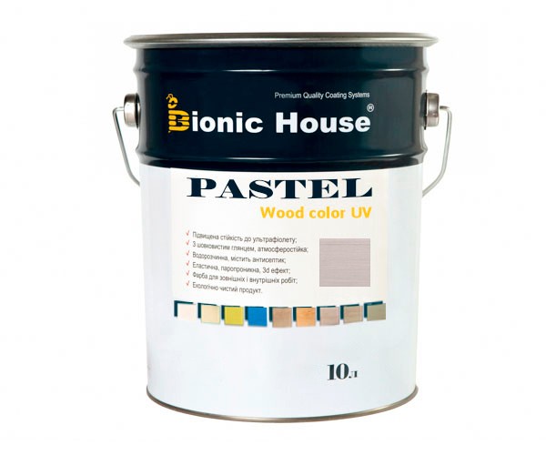 Краска для дерева PASTEL Wood Color Bionic-House 10л Грей Р217
