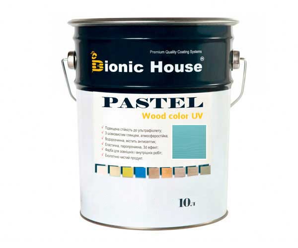 Краска для дерева PASTEL Wood Color Bionic-House 10л Бирюза