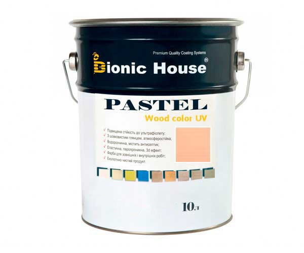 Краска для дерева PASTEL Wood Color Bionic-House 10л Персик