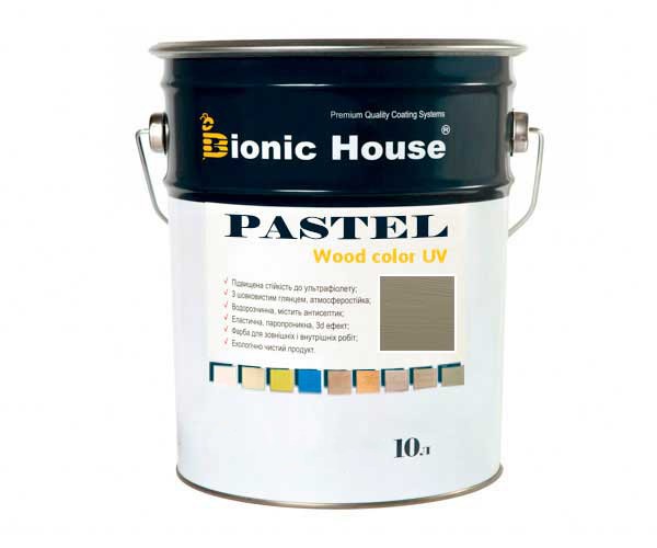 Краска для дерева PASTEL Wood Color Bionic-House 10л Серый Сланец
