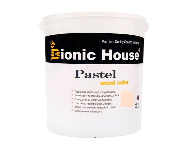 Краска для дерева PASTEL Wood Color Bionic-House 2,5л Зефир Р205