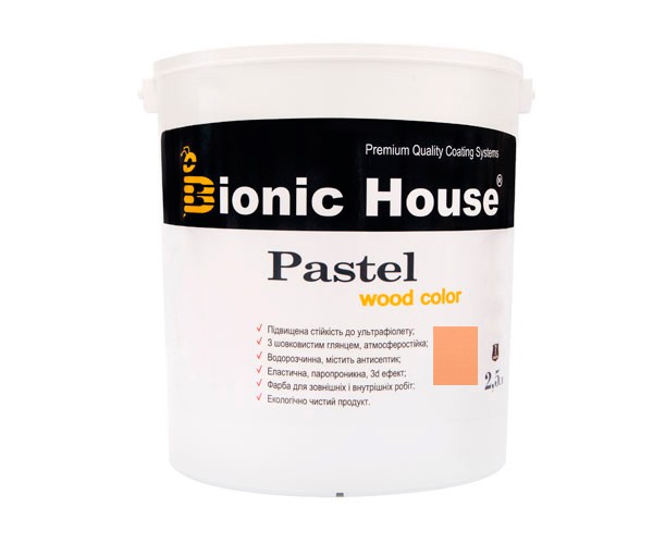 Краска для дерева PASTEL Wood Color Bionic-House 2,5л Коралл Р206