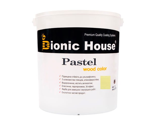 Краска для дерева PASTEL Wood Color Bionic-House 2,5л Фисташковый Р211