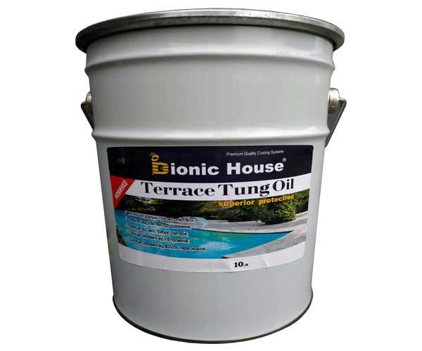 terraceTung-oil-10L-base Масло для терасс ТУНГОВОЕ Bionic-House 10л Бесцветный
