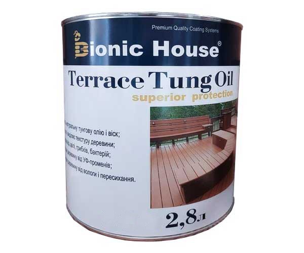 terraceTung-oil-2.8L-base Масло для терасс ТУНГОВОЕ Bionic-House 2,8л Бесцветный