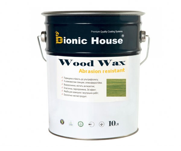 Краска для дерева WOOD WAX Bionic-House 10л Изумруд А114